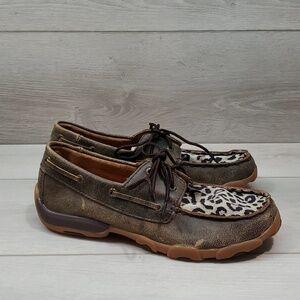 Twisted X Womens "Like New"Driving Moc Leather boots shoes sz 5.5M